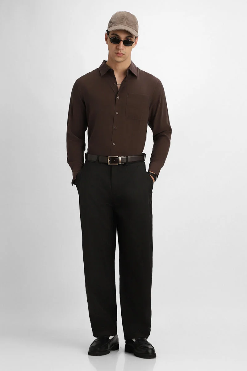 Snitch Black Black Baggy Trousers for Men | Best Price UAE
